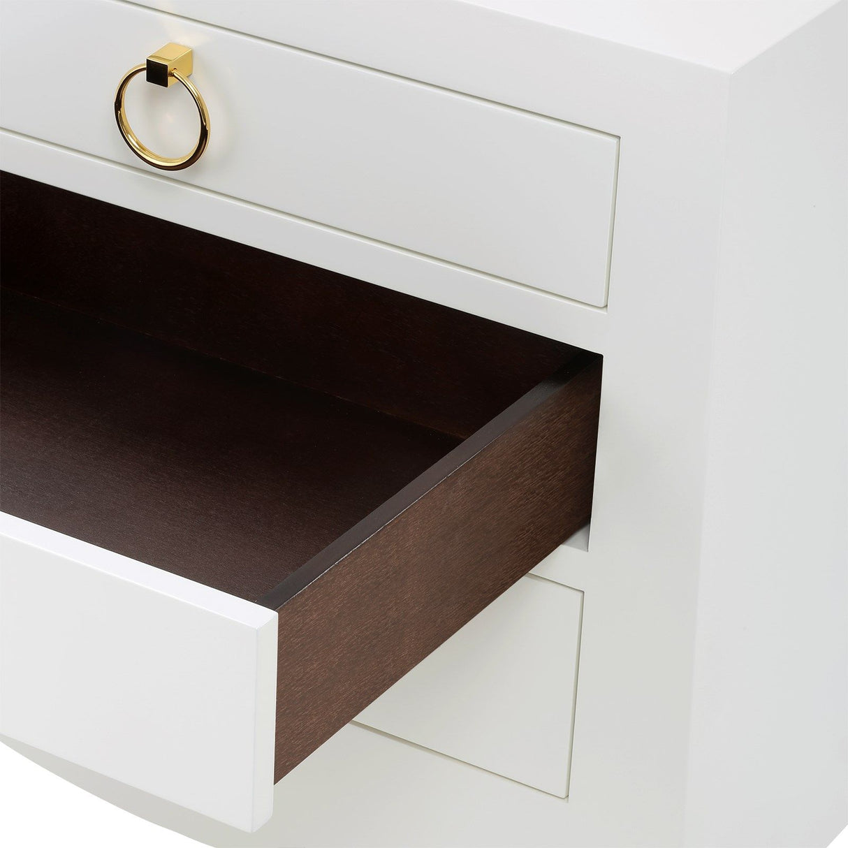 Jacqui 3-Drawer Side Table - White