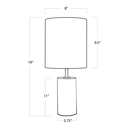 Jade and Brass Mini Cylinder Lamp Lamp 13-1138 844717025143