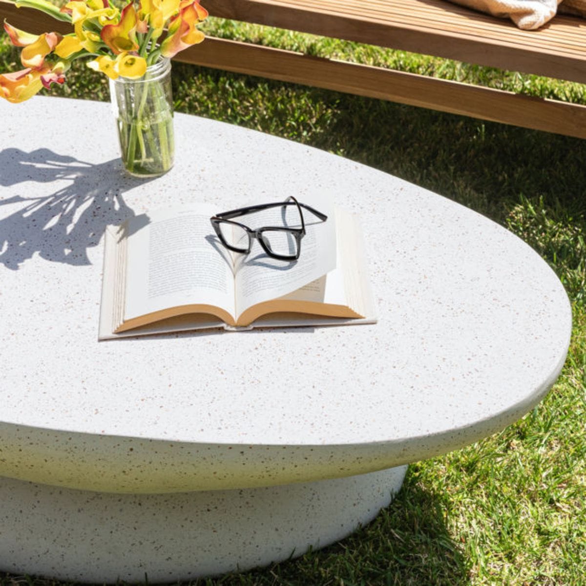 Jaela Indoor/Outdoor Coffee Table Outdoor Side Tables DOV26095-IVRY