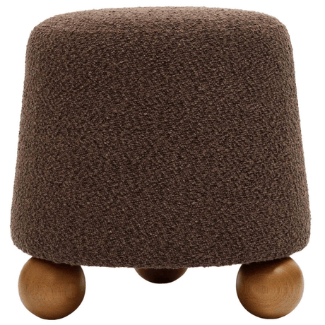 Jaine Chocolate Brown Boucle Stool Stool TOV-OC68991