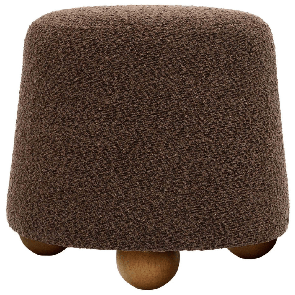 Jaine Chocolate Brown Boucle Stool Stool TOV-OC68991