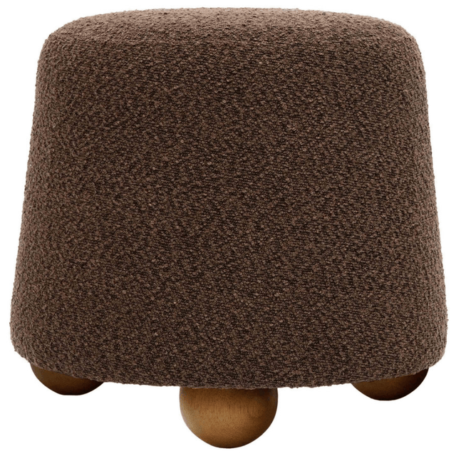 Jaine Chocolate Brown Boucle Stool Stool TOV-OC68991