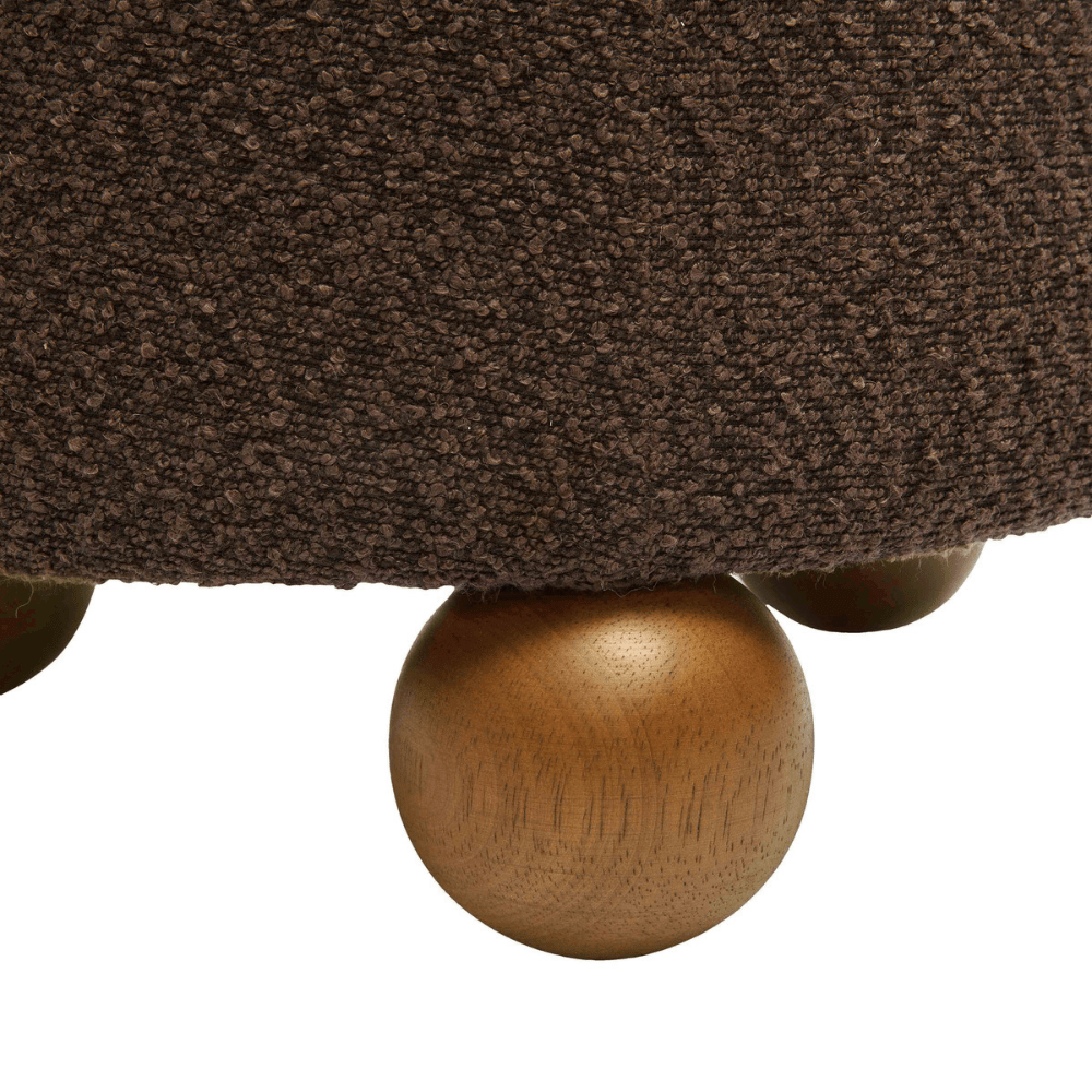 Jaine Chocolate Brown Boucle Stool Stool TOV-OC68991