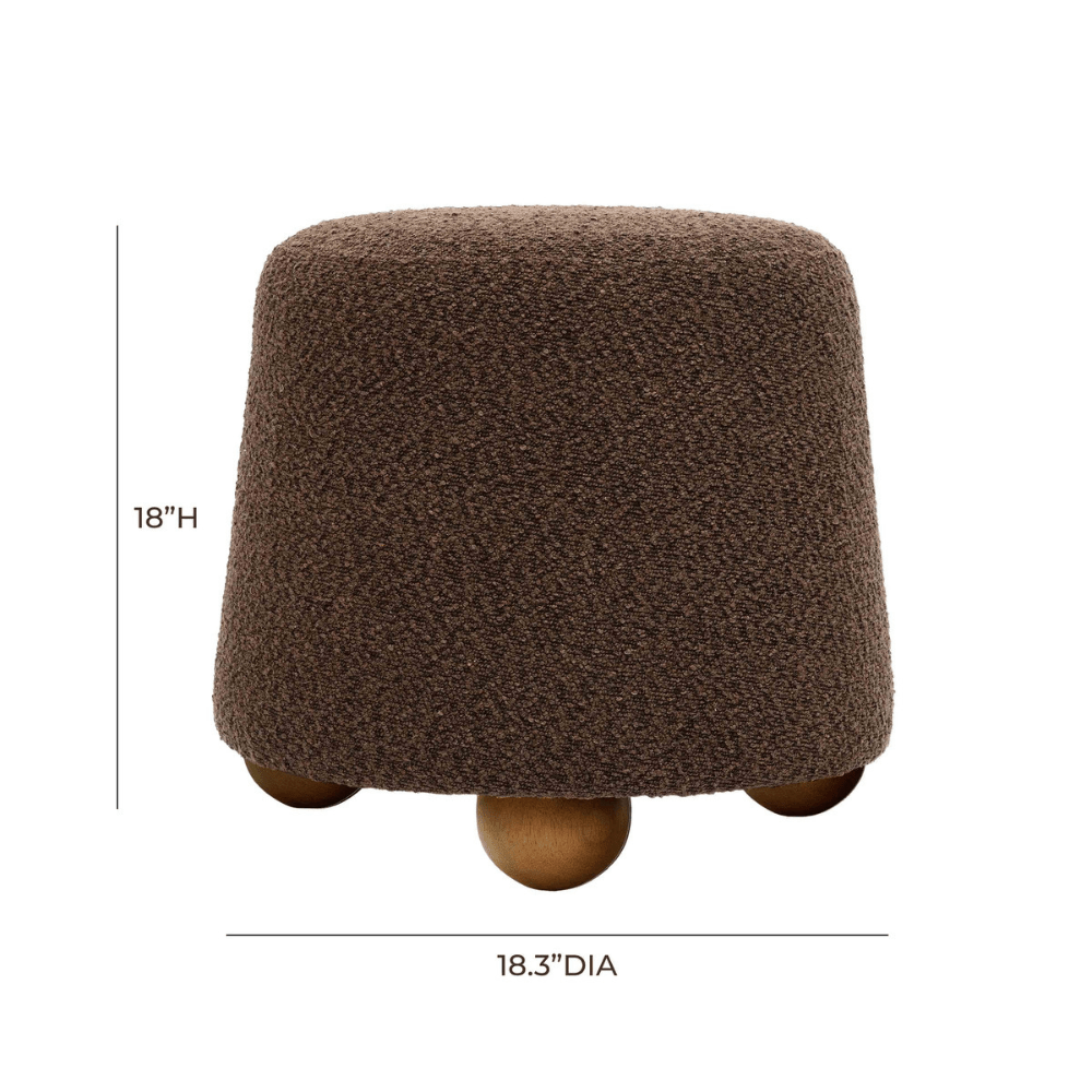 Jaine Chocolate Brown Boucle Stool Stool TOV-OC68991