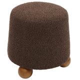 Jaine Chocolate Brown Boucle Stool Stool TOV-OC68991