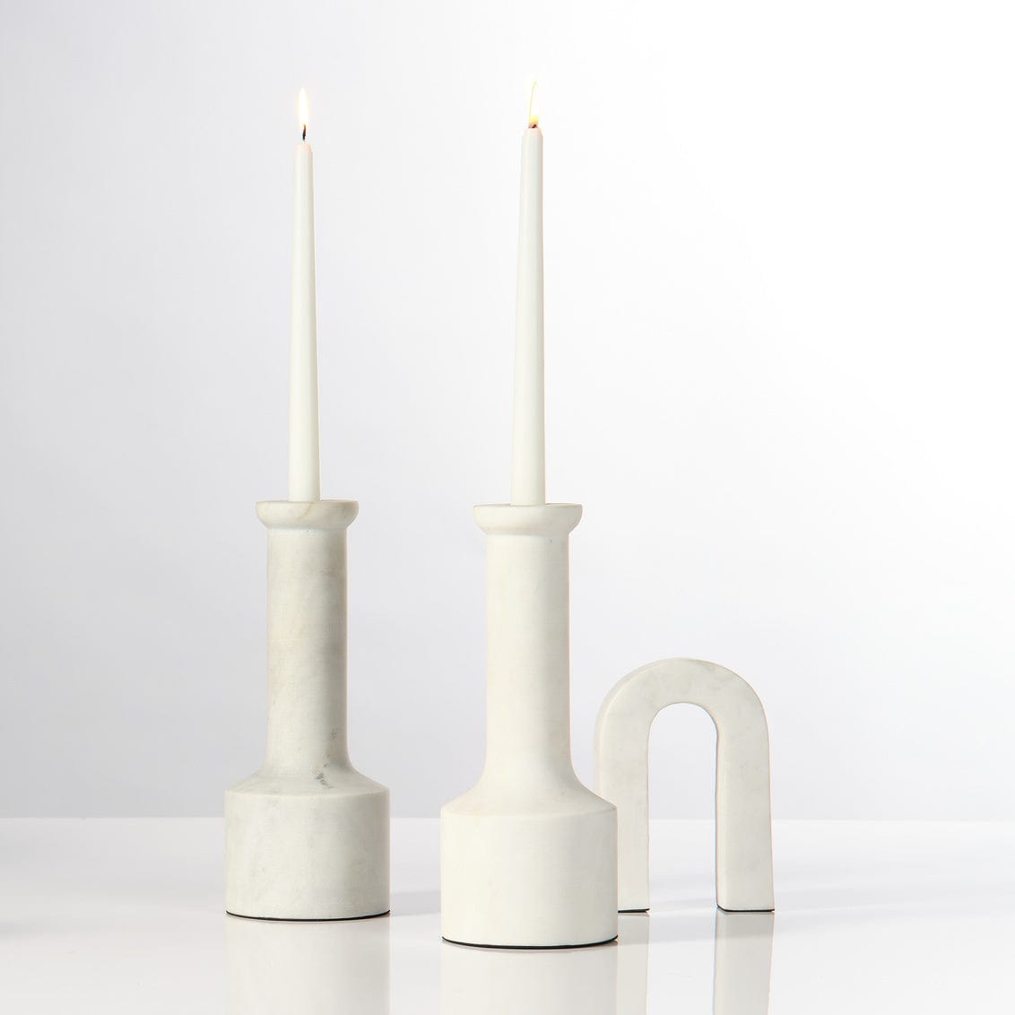 Jamie Young Co. Trumpet Candlesticks Set Candleholders jamie-young-7TRUM-CHWH 688933035261