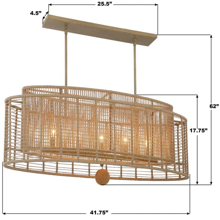 Jayna 5-Light Linear Oval Chandelier Chandelier JAY-A5007-BS 633779098673