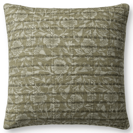 Jean Stoffer x Loloi Pillow - Green/Grey Pillows JEANSTOFFER1818-GREEN-GREY-COVER