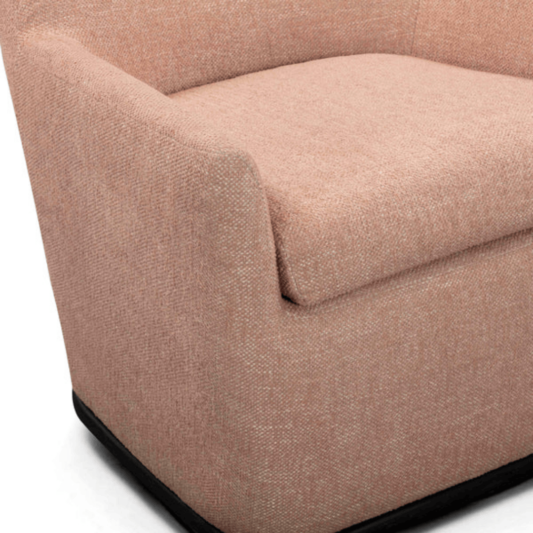 Johnny Peach Textured Fabric Swivel Accent Chair Occasional + Accent Chairs TOV-S54669 793580647443