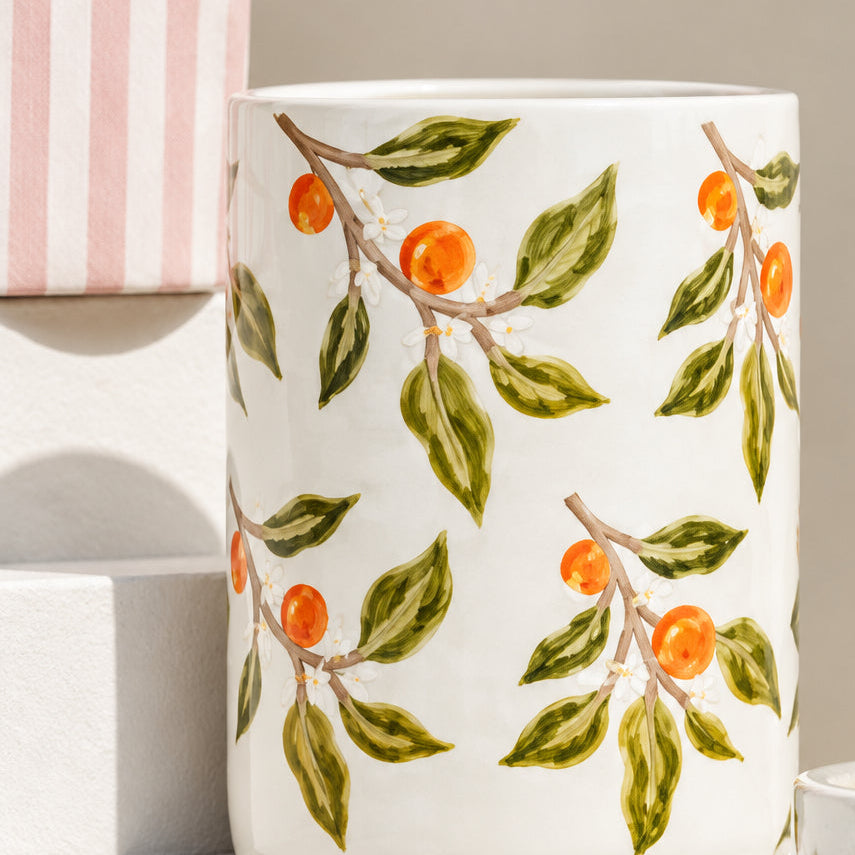 Orange Citrus Stool/Side Table