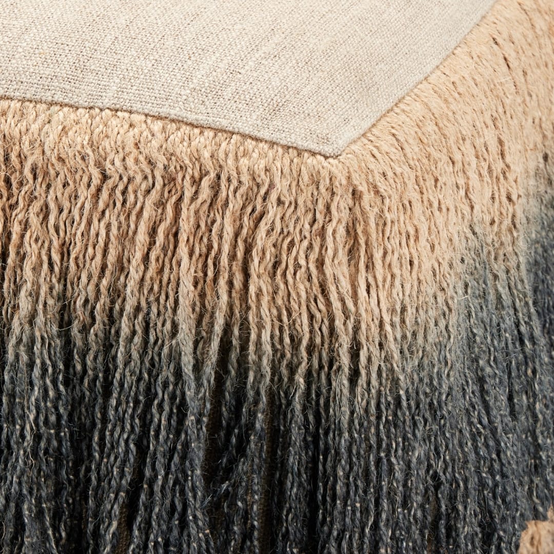 Jute Fringe Ottoman Ottomans + Stools