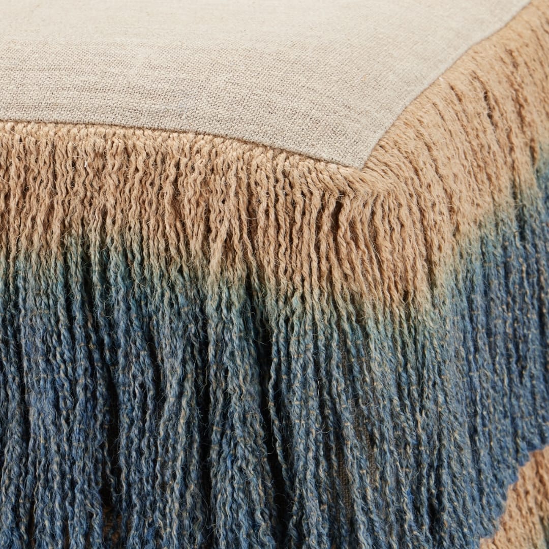 Jute Fringe Ottoman Ottomans + Stools