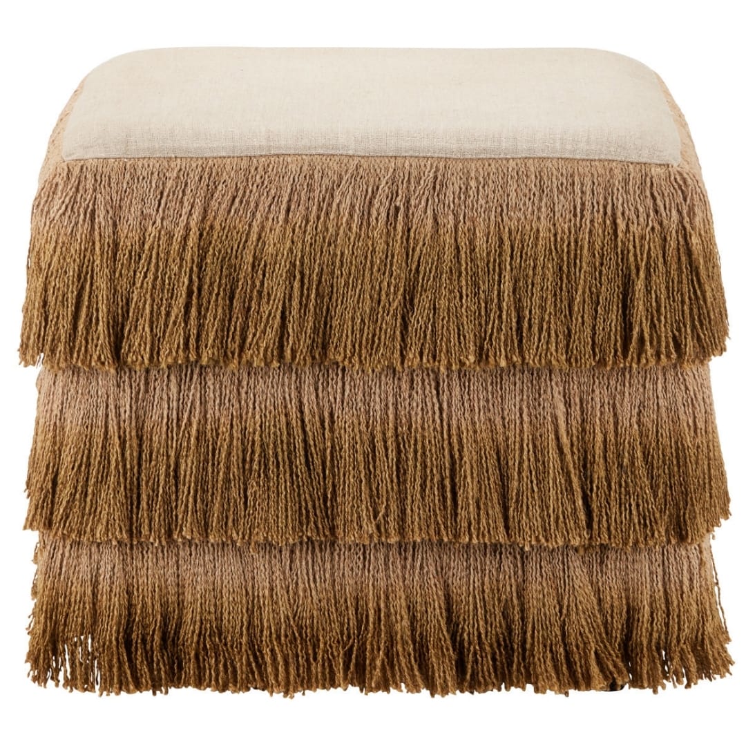 Jute Fringe Ottoman Ottomans + Stools 7000-1302