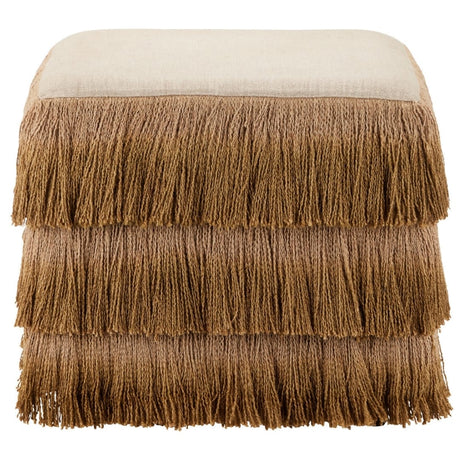 Jute Fringe Ottoman Ottomans + Stools 7000-1302