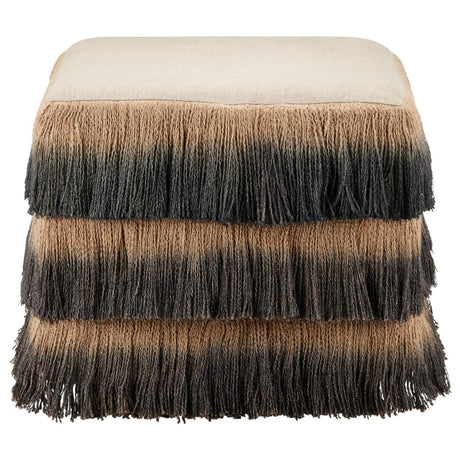 Jute Fringe Ottoman Ottomans + Stools 7000-1312