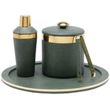 Langston Juniper/Gold Bar Collection Ice Buckets + Bar Sets