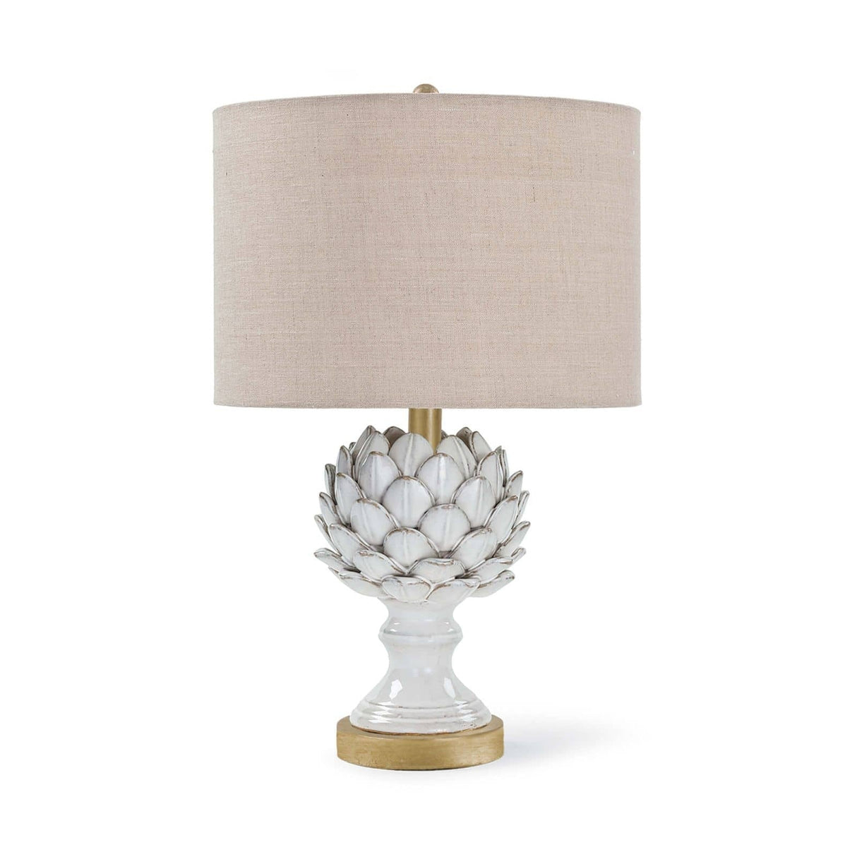 Leafy Artichoke Ceramic Table Lamp - Off White Lamp 13-1194 844717023705