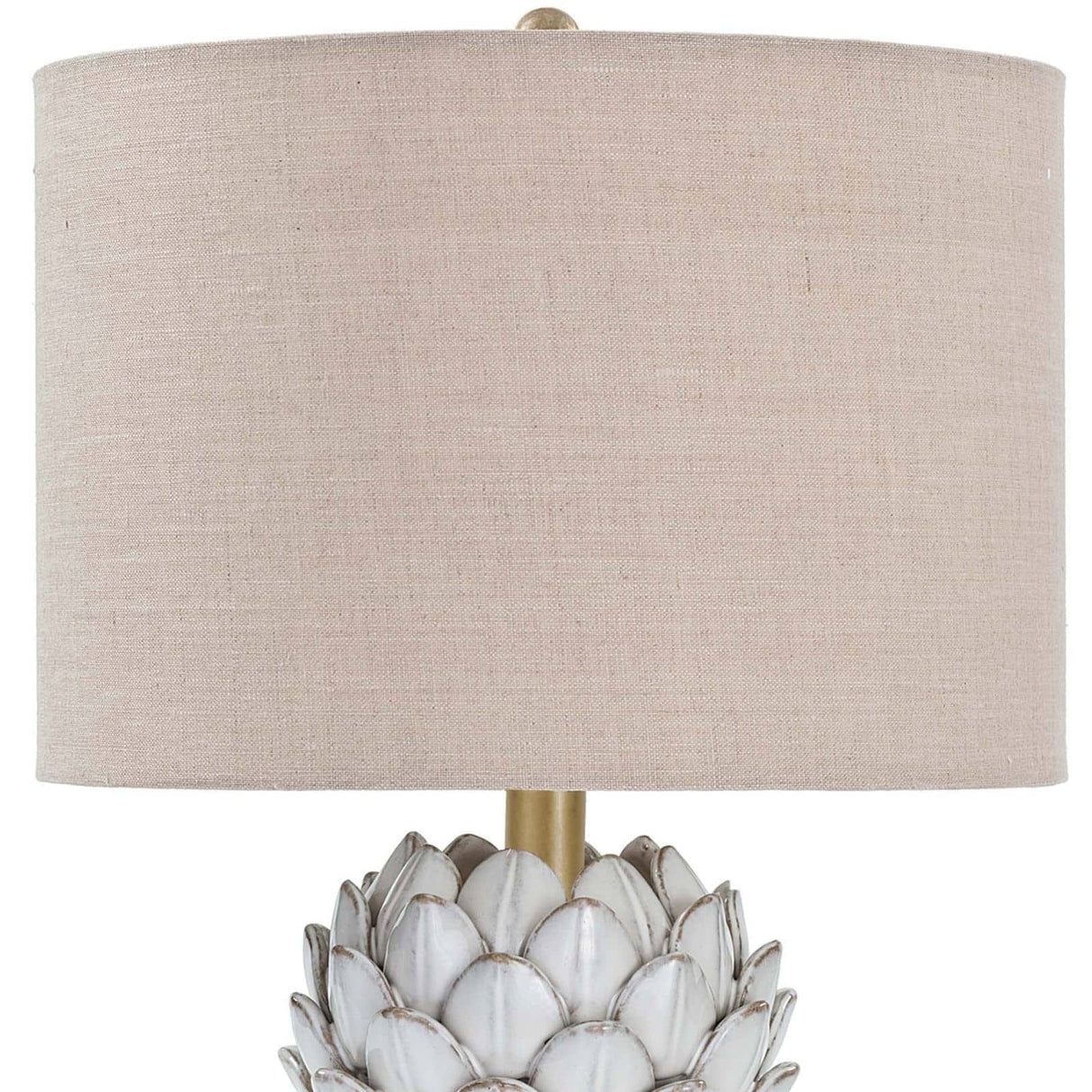 Leafy Artichoke Ceramic Table Lamp - Off White Lamp 13-1194 844717023705