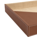 Leather & Raffia Tray (Set of 2) Trays 1200-1070