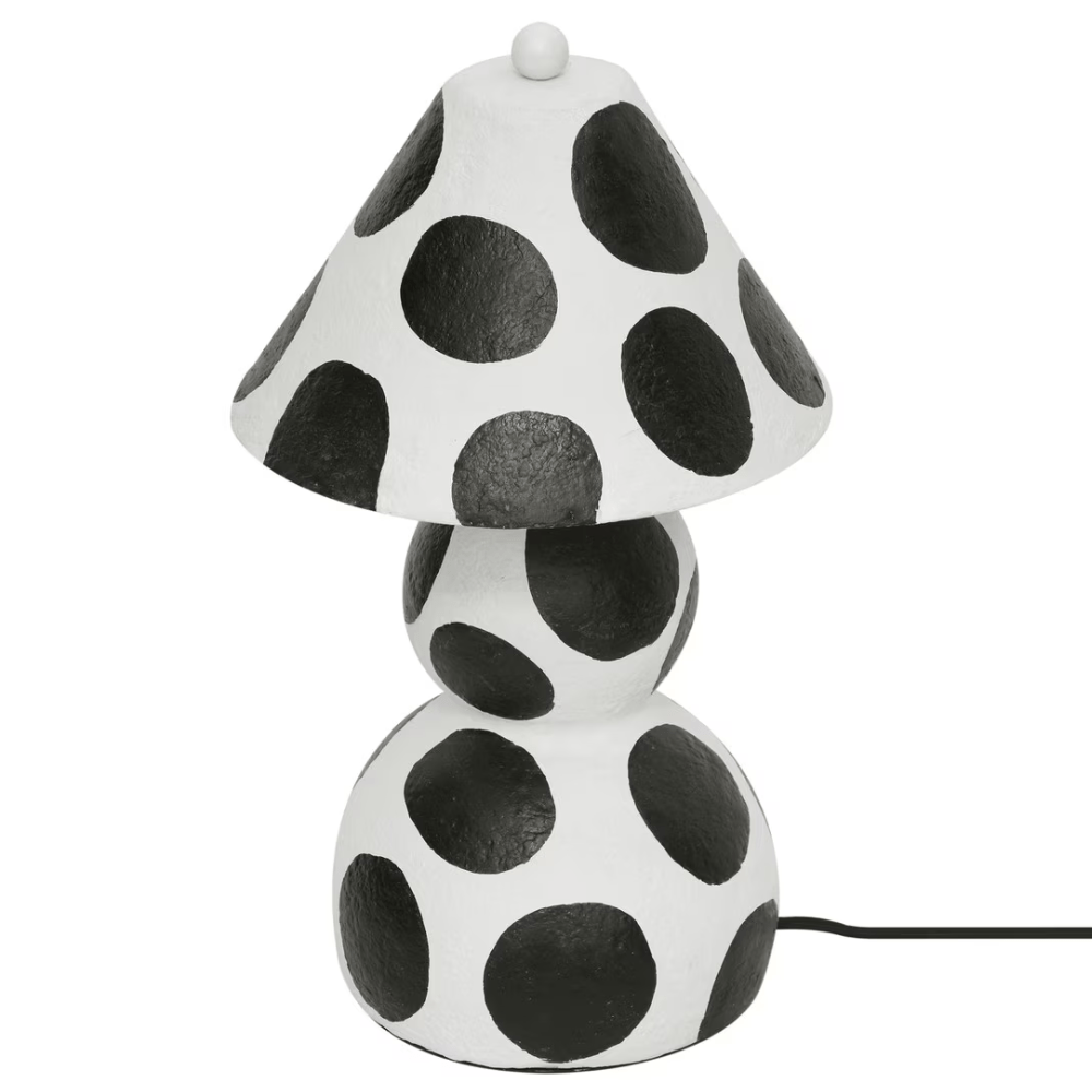 Lerici Black and White Papier Mache Table Lamp Table Lamps TOV-G18684