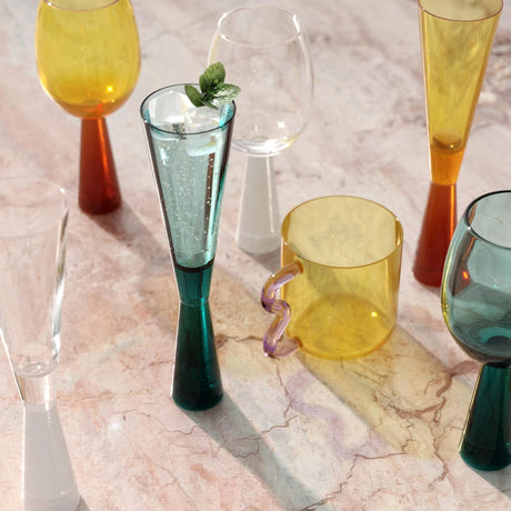 Lolita Amber and Pink Water Glass - Set of 4 Glassware TOV-T68870