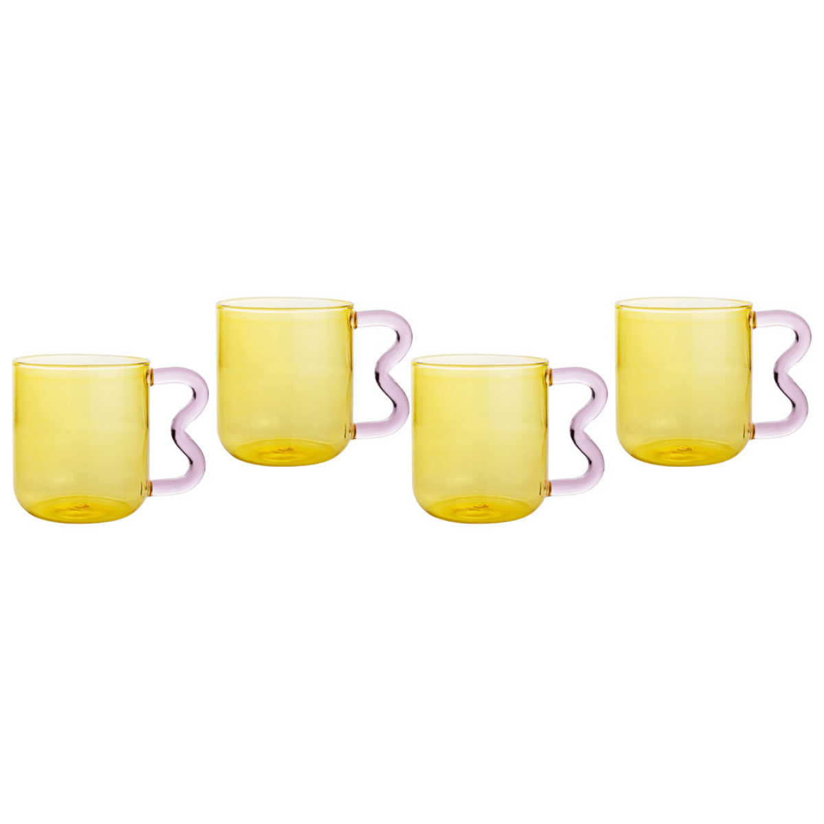 Lolita Amber and Pink Water Glass - Set of 4 Glassware TOV-T68870