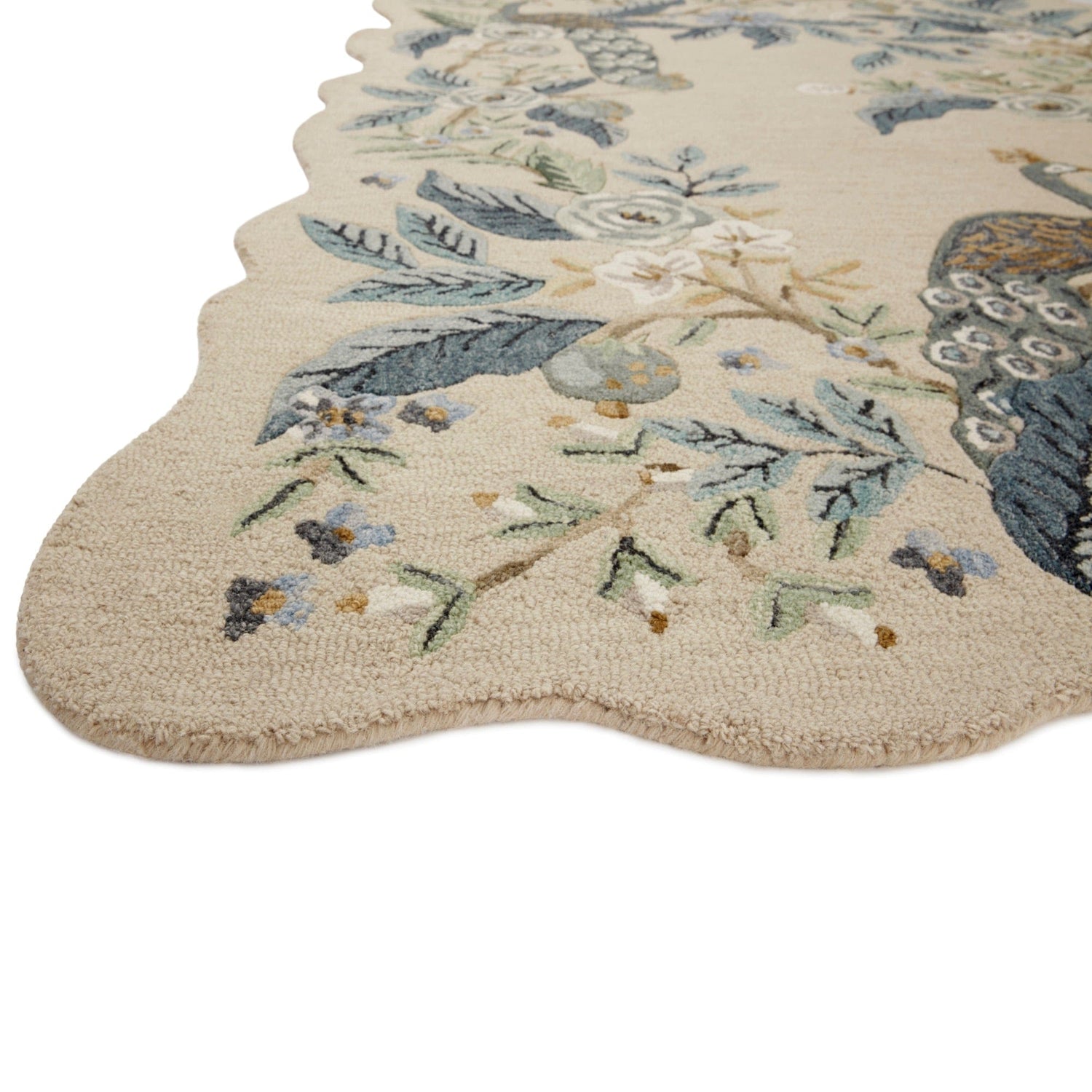 Silhouette Peacock Rug – Meadow Blu