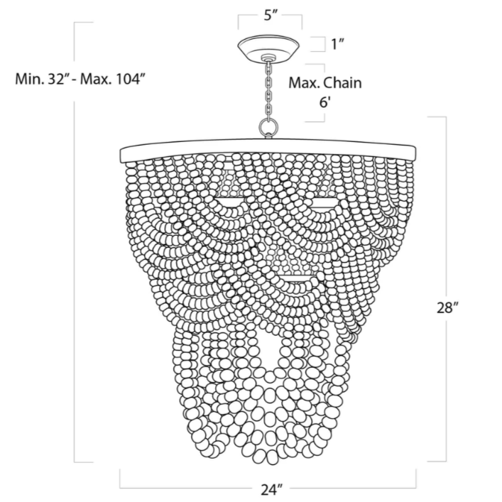 Lorelei Wood Bead Chandelier Chandelier