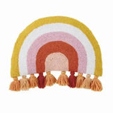 Warm Rainbow Pillow with Tassel