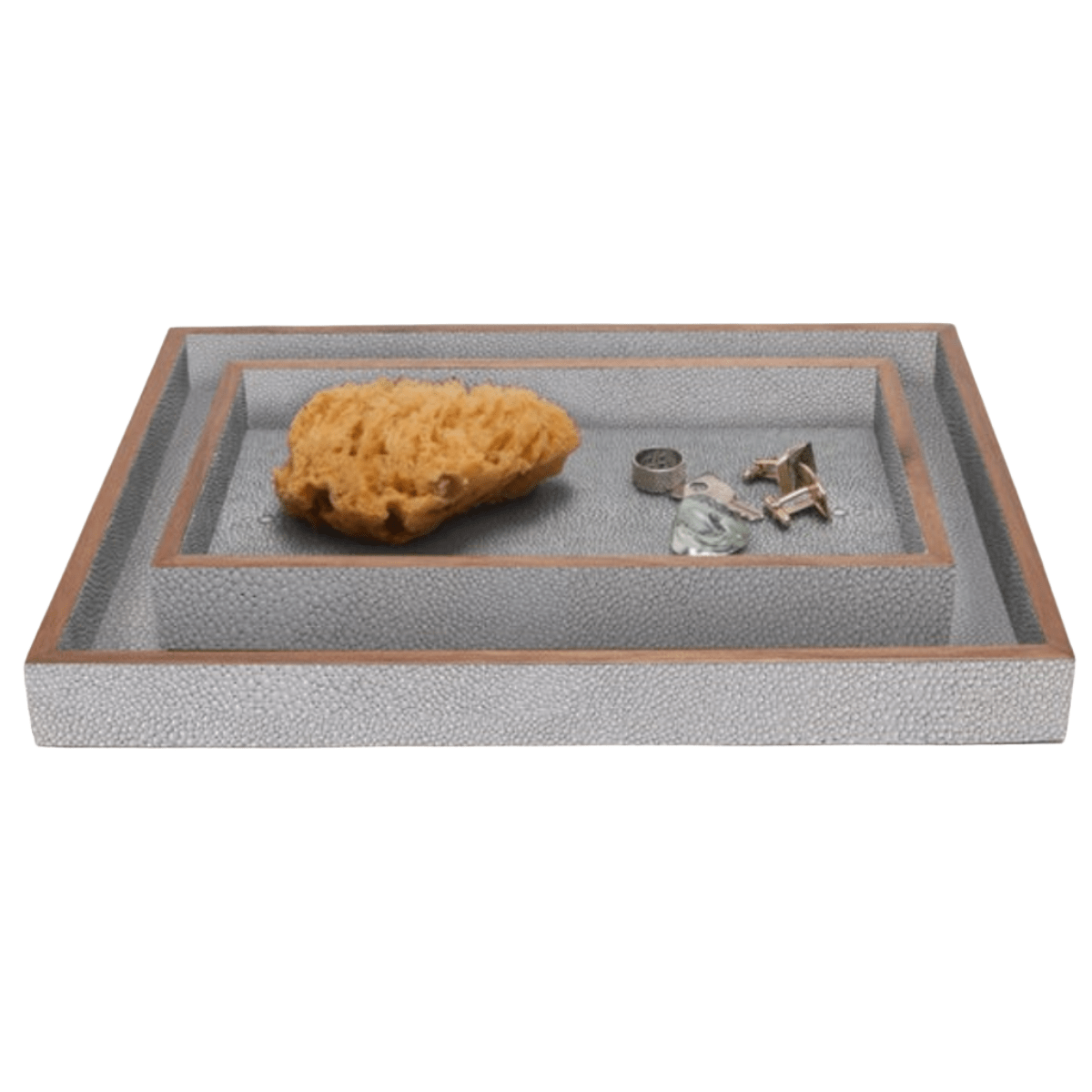 Manchester Bath Collection - Ash Gray Realistic Faux Shagreen Bath Accessory 01MANC-AG-TRRS 8415971521171