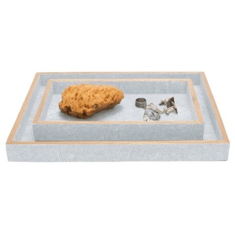 Manchester Bath Collection - Cloud Gray Realistic Faux Shagreen Bath Accessory 01MANC-CG-TRRS 8415971521423