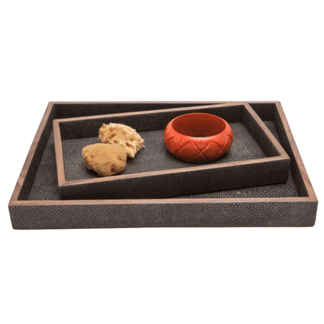 Manchester Bath Collection - Dark Mushroom Realistic Faux Shagreen Bath Accessory 01MANC-MH-TRRS 8415971505133