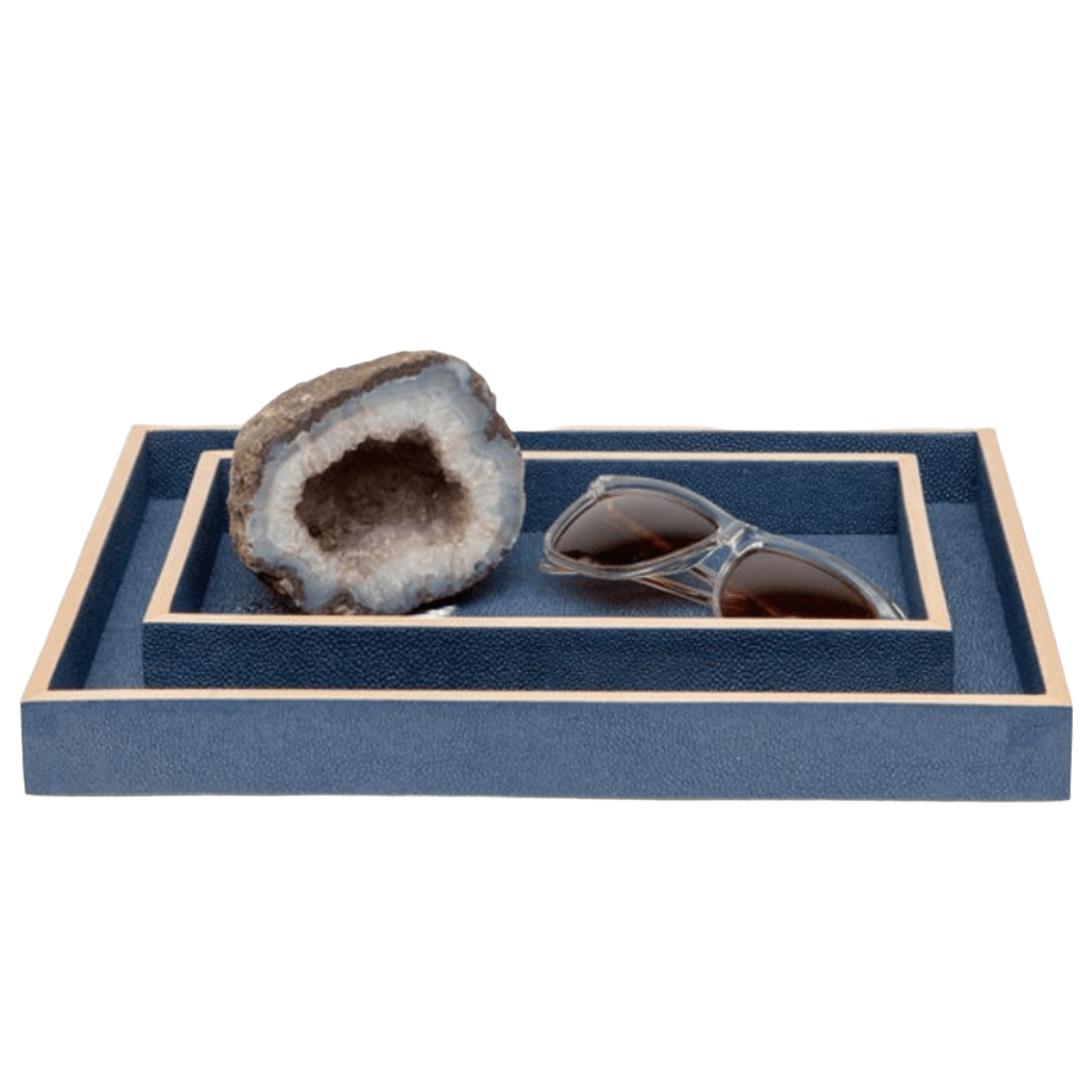 Manchester Bath Collection - Navy Realistic Faux Shagreen Bath Accessory 01MANC-NV-TRRS 8415971505218