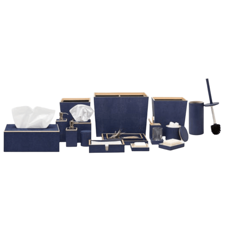 Manchester Bath Collection - Navy Realistic Faux Shagreen Bath Accessory