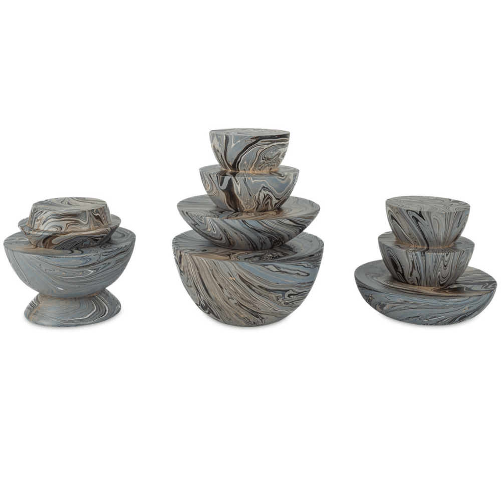 Marbleized Stacking Box (Set of 3) Decor 1200-1049 00633306063280