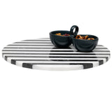 Marceau Black/White Striped Lazy Susan Kitchen Accessory