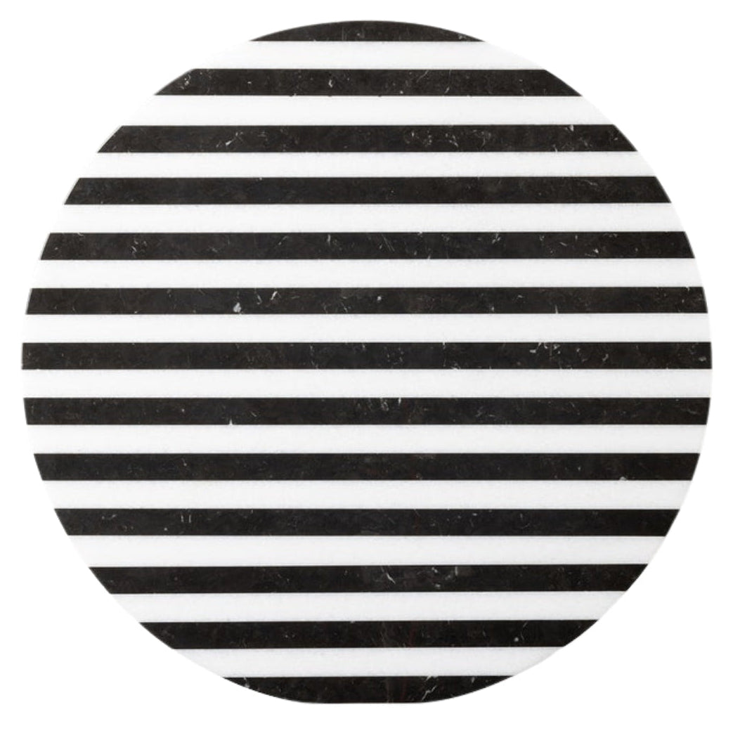Marceau Black/White Striped Lazy Susan Kitchen Accessory