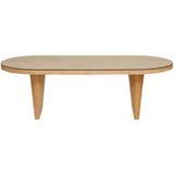 Maya Natural Rattan and Glass Oval Dining Table