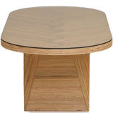 Maya Natural Rattan and Glass Oval Dining Table
