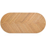 Maya Natural Rattan and Glass Oval Dining Table