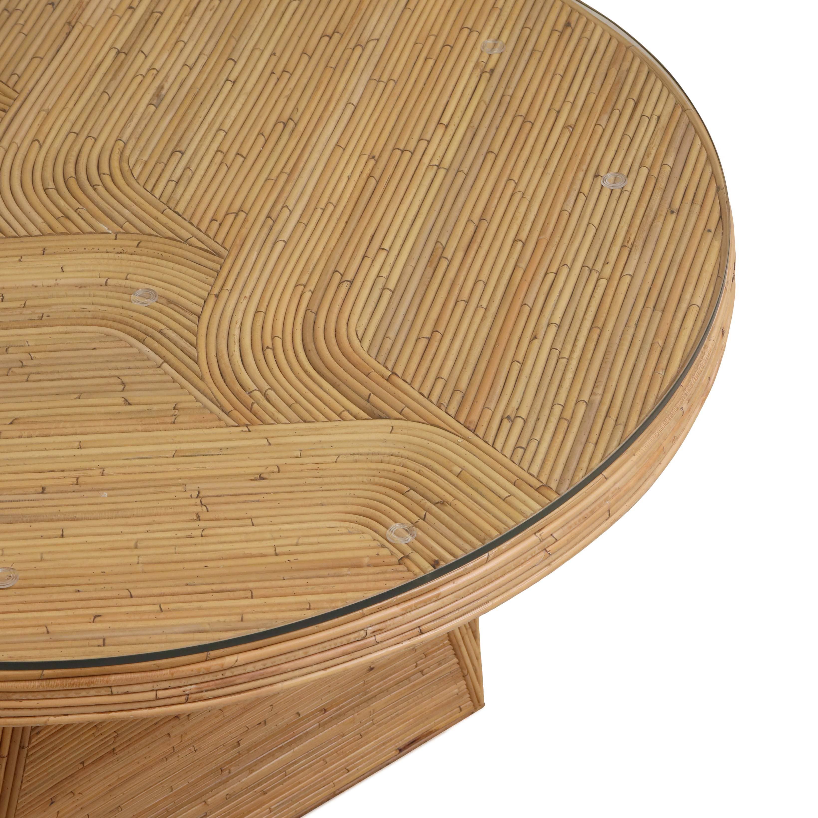 Maya Natural Rattan and Glass Oval Dining Table – Meadow Blu