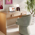 Moonrise Natural Ash 2-Drawer Vanity Desk with Mirror Vanity Desk TOV-H54326