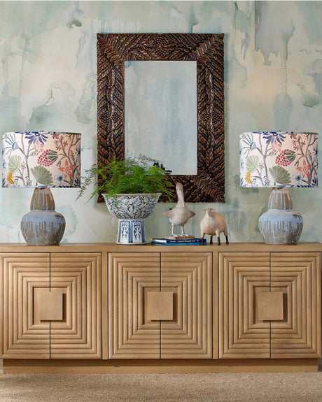 Morombe Washed Oak Credenza Sideboards + Cabinets 3000-0336