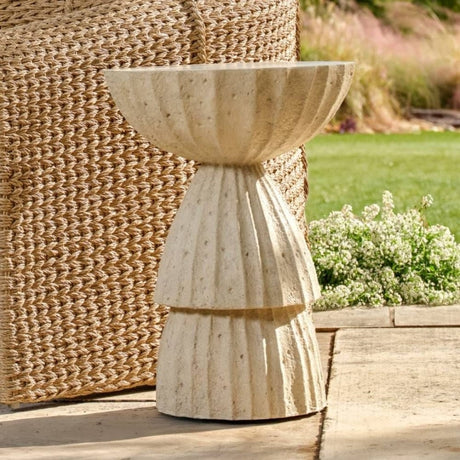 Nereo Chiseled Concrete Outdoor Accent Table FAS18