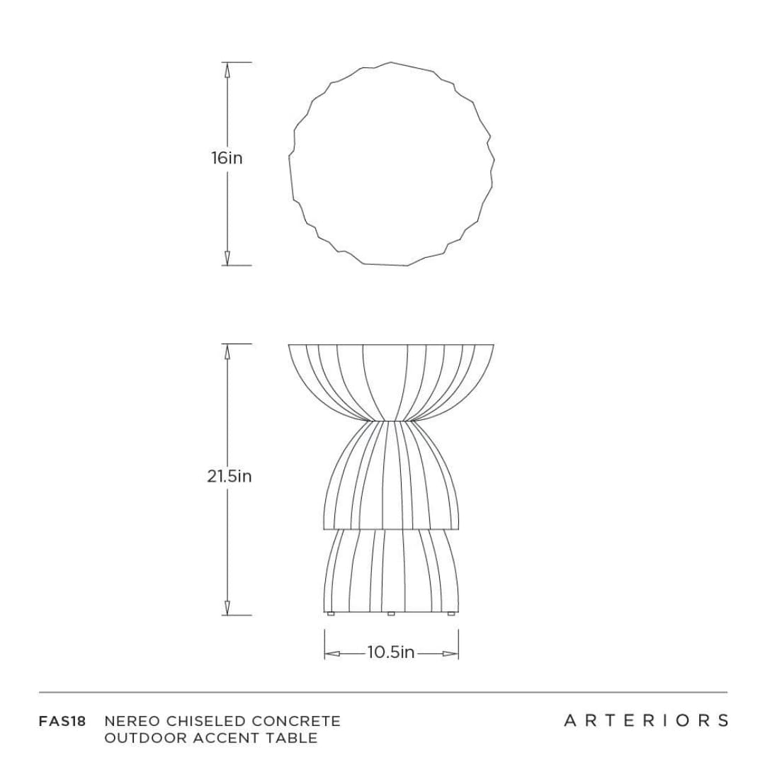 Nereo Chiseled Concrete Outdoor Accent Table FAS18