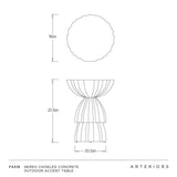 Nereo Chiseled Concrete Outdoor Accent Table FAS18