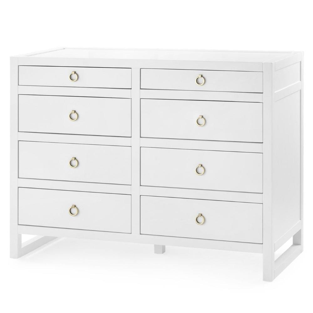 Newton Large 8 Drawer Dresser - White Dresser NTN-225-09