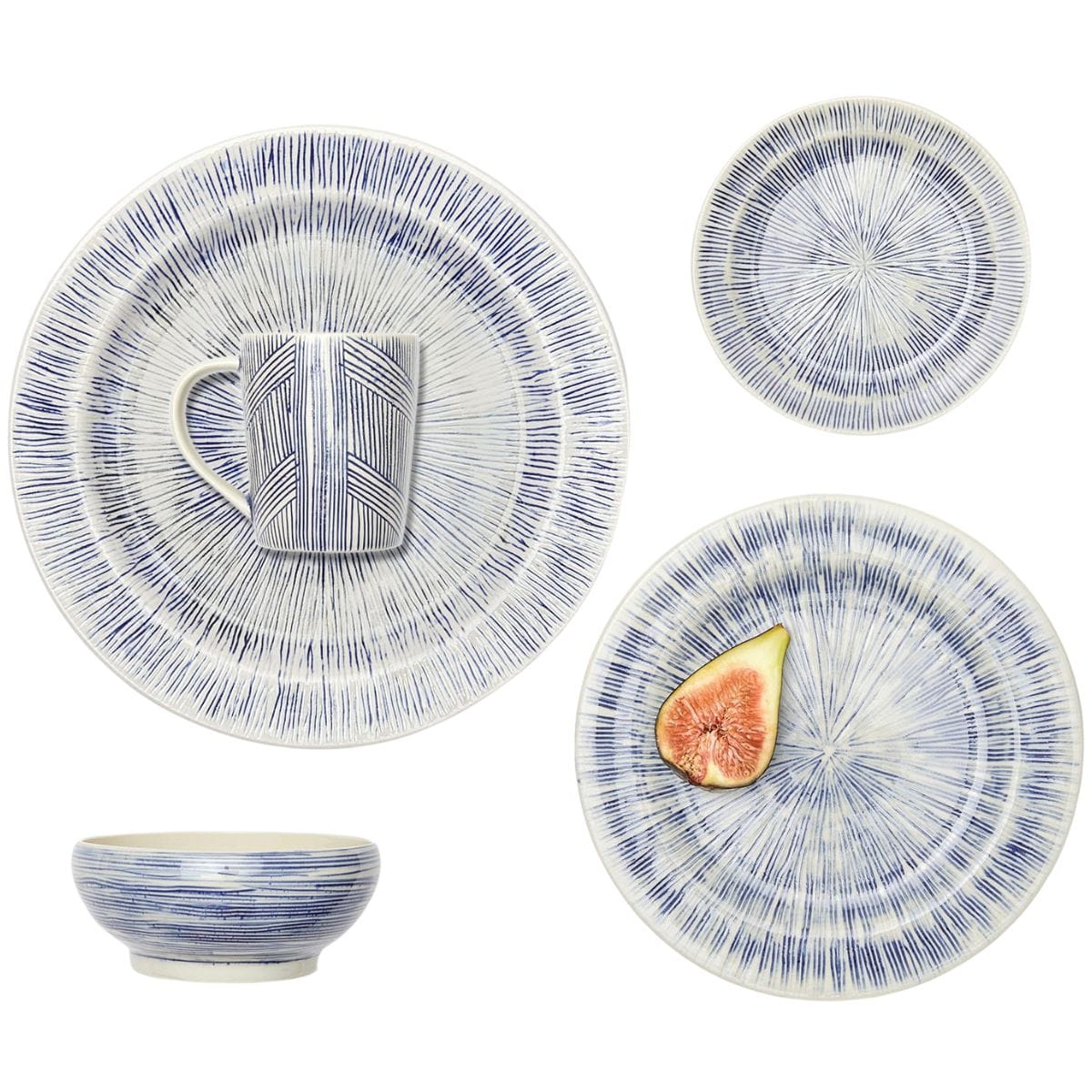 Nolan Navy/Cream Dinnerware Collection (Pack of 4) Dinnerware