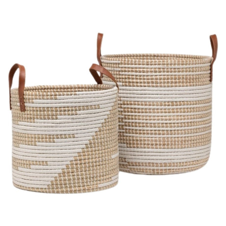 Olinda Nesting Baskets (Set of 2) Baskets + Bins 05OLIN-WH-NBS2