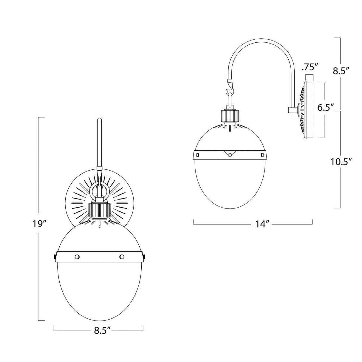 Otis Sconce - Blackened Brass & Natural Brass Wall Lighting 15-1056BBNB 844717027741